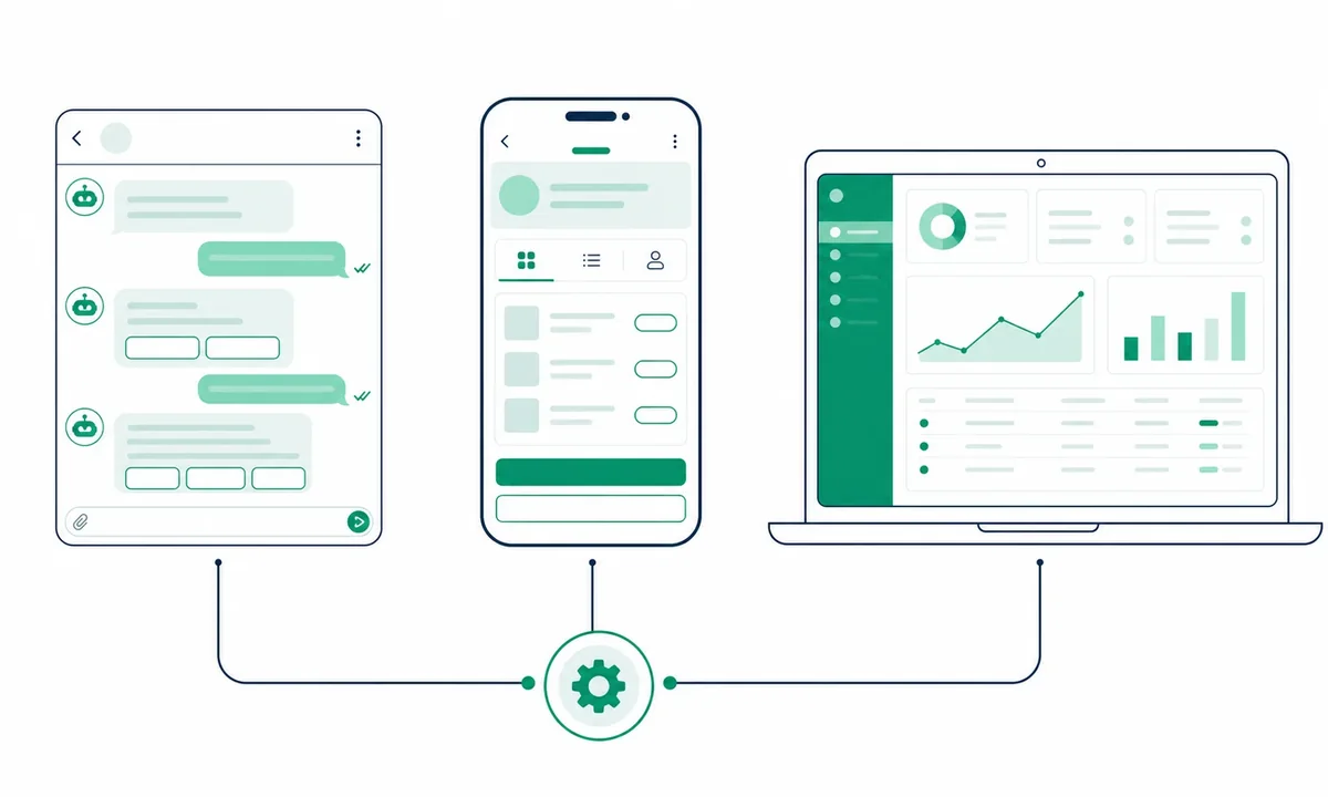 Сравнение интерфейсов Telegram-бота, Mini App и веб-приложения для бизнеса
